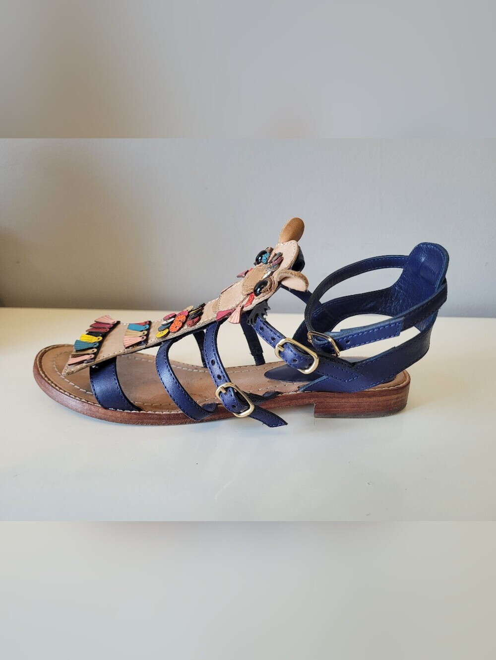 Kate Spade Sahara Camel Gladiator Flat Sandals, VGUC, Size 6 - Picture 5 of 11